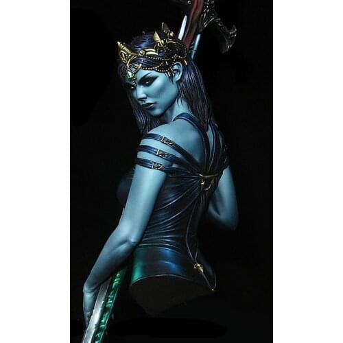 1/10 ancient woman warrior bust Resin figure Model kits Miniature gk Unassembly Unpainted