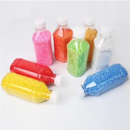 1 Bottle Slime Foam Beads Ranbow Assorted Color Polystyrene Styrofoam Filler Foam Mini Beads Balls DIY Decoration