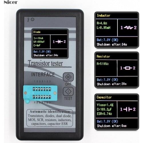 1pcs Multi-purpose Transistor Tester 128*160 Diode Thyristor Capacitance Resistor Inductance MOSFET ESR LCR Meter