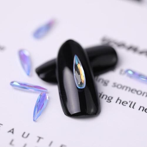 10 latest AB nail Crystal Rhinestone gems Long Drop Charm 3D gem Rhinestone nail art decoration manicure accessories