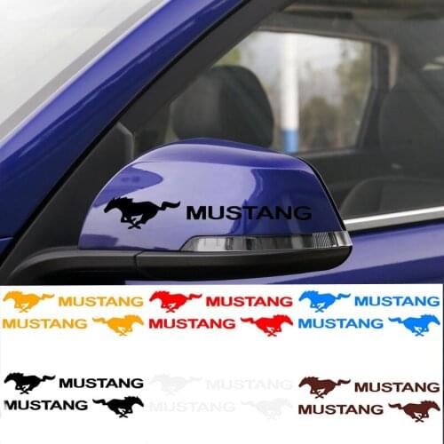 2PCS Body Decal Stickers For Ford Mustang Car Rearview Mirror Racing Sticker Decal Exterior Interior Emblem Sticker