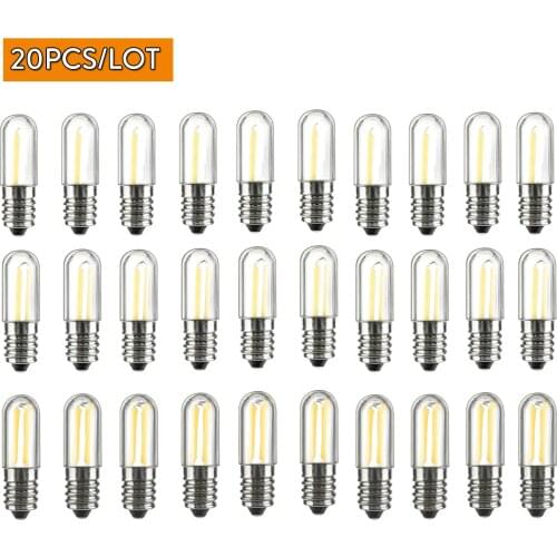 20PCS Dimmable LED COB Filament Light Bulbs Mini E12 E14 1W 2W 4W Lamps for Refrigerator Fridge Freezer sewing machine Lighting
