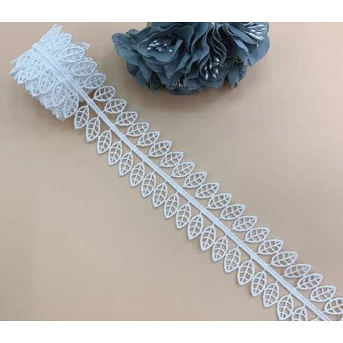 3.2CM White Water-soluble Milk Silk Lace Hollow Embroidery Barcode Leaf Flower Clothing Accessories