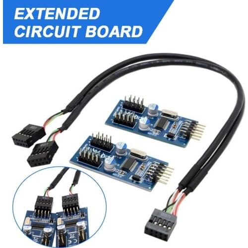 30cm Black USB 2.0 9-Pin Splitter Cable Durable1 Male to 4 Female Motherboard Extender Cables For PC Computer