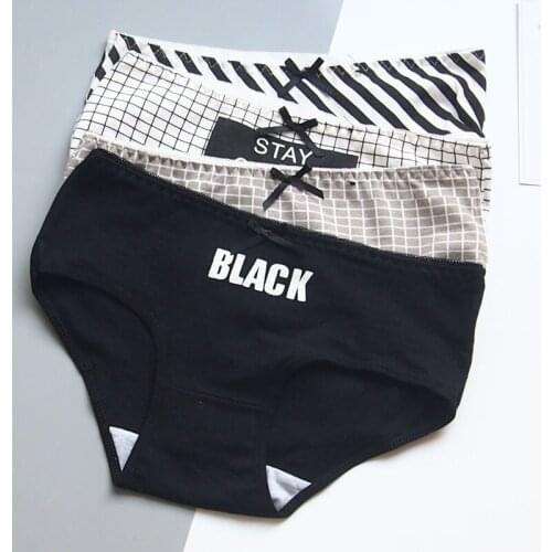 5pcs/lot Women Panties Sexy Cotton Underwear Cute Cartoon Cat Dog Printed Intimate Briefs Breathable Pink Underpants Lingerie