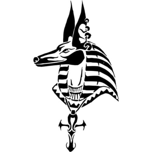 9.8cm*17.3cm Egypt Egyptian God Mythology Vinyl Car-Styling Stickers Black/Silver S3-5802