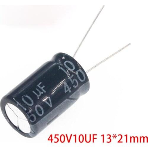 10PCS 450V10UF 13*21mm 10UF 450V 13x21 mm Aluminum Electrolytic Capacitor DIP