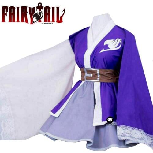 Anime Fairy Tail Women Lolita Kimono Dress Cosplay Costume Cutome-Made Any Size Free Shipping