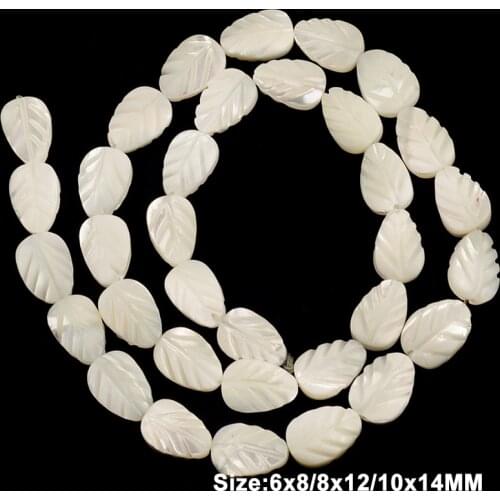 White Leaves Shape Natural Trochus Top Shell Beads Natural Stone Beads For Jewelry Making DIY Charms Necklace Women Accessorie