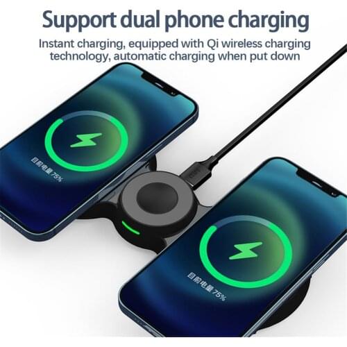 3 In 1 15W Fast Charging Mobile Phone Watch Earphone Holder Wireless Charger Multi-function Wireless Charging Station Dropship