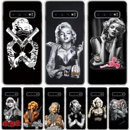 Marilyn Monroe Tattoo Phone Case For Samsung Galaxy S10 S21 S20 FE Ultra Note 10 9 8 S9 S8 S7 Plus Lite Pro + J4 J6 Coque Capa