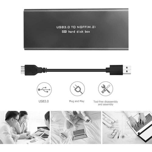Kebidu SSD Hard Disk Case NGFF M.2 to USB 3.0 5Gbps SSD Enclosure Adapter Storage 2230 / 2242 / 2260 / 2280 mm Hot Sales