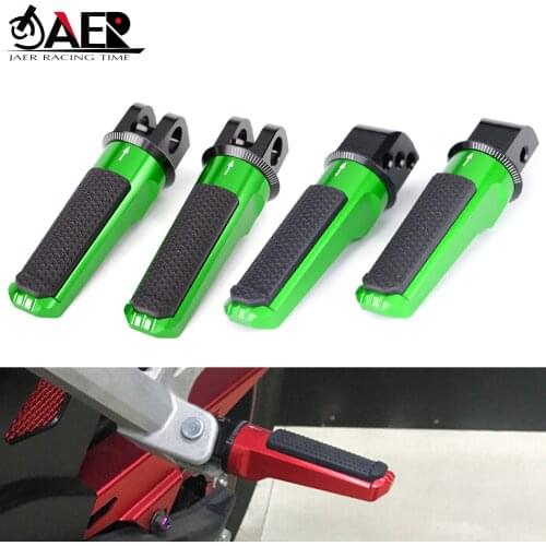 JAER CNC Front Rear Footrest Foot Pegs for Kawasaki Z750R Z800 Z800E Z1000 Z1000R ZX-6R ZX-10R ZX6R ZX10R