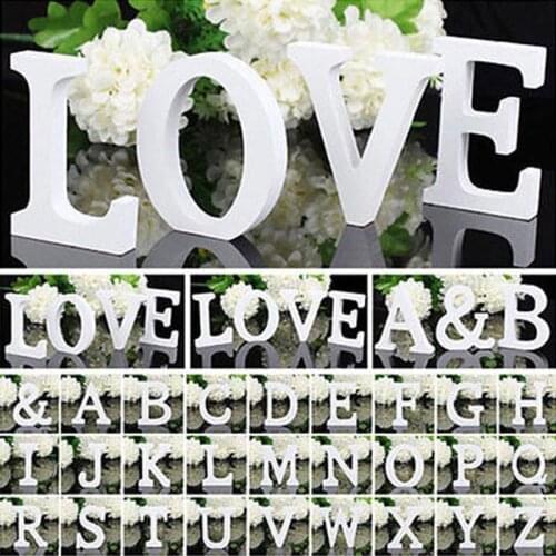 1Pcs 8cmx1.2cm Wooden Wood Letter Alphabet Word Free Standing Wedding Party Home Decoration