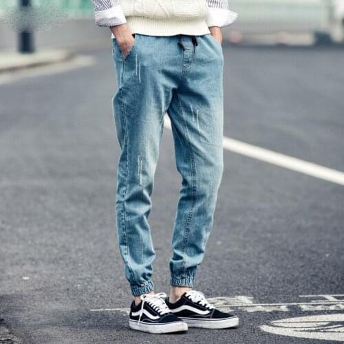 New Fashion Jeans Men Casual Trousers Casual Fitted Bottoms Streetwear Hip Hop male personality denim pants