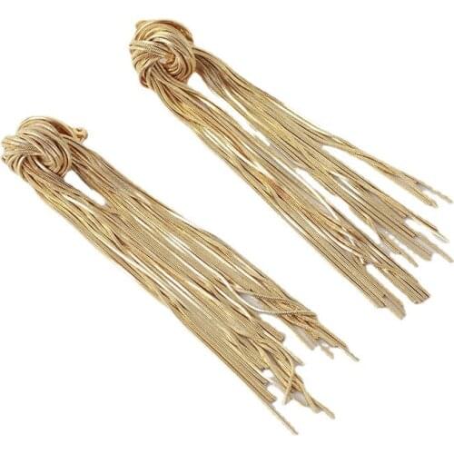 European and American jewelry wholesale simple chain tassel knotted long earrings