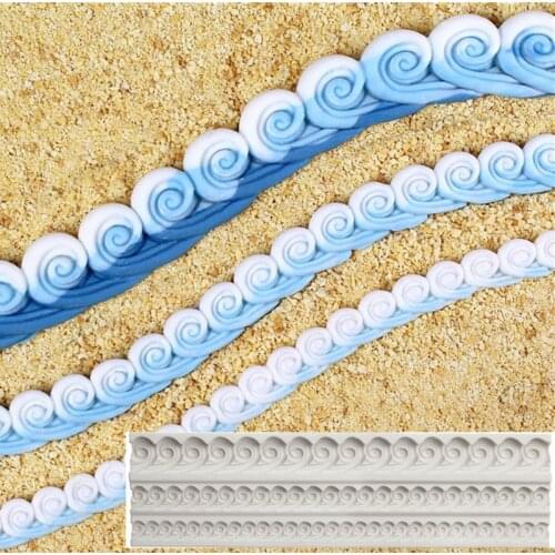 Aouke Wave Ocean Wave Silicone Mold DIY Epoxy Fondant Cake Baking Decoration Chocolate Mold Wave Shape Baking Silicone Mold