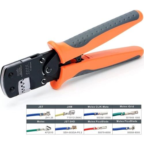 IWS-3220 Crimping Tool For JST DuPont Terminals Mini Hand Crimping Pliers For Narrow-Pitch Connector Pins 0.03-0.5mm2 AWG: 32-20