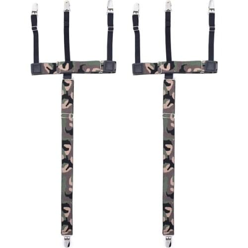 Camouflage Shirt Stays Military Tactical Shirt Stay Holders for Men Elastic Shirt Suspenders Garters Mens Clothing Accessories