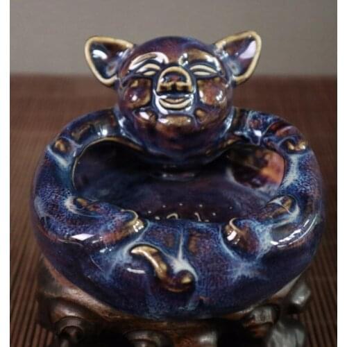China ceramic recruit wealth pig Pen wash crafts statue