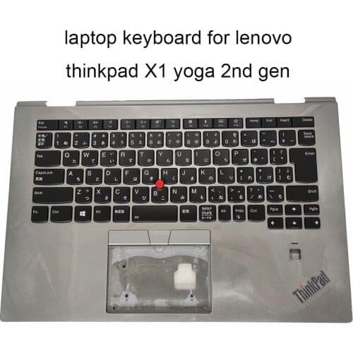 Backlit keyboard for lenovo ThinkPad X1 yoga 2nd gen 20JD 20JE JP Japanese black KB silver gray Palmrest cover Point SM10M69922
