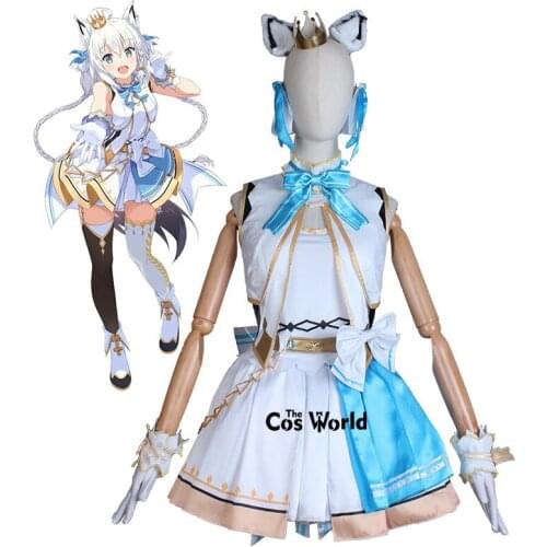 YouTuber Vtuber Hololive Shirakami Fubuki Idol Dress Uniform Outfit Customize Cosplay Costumes