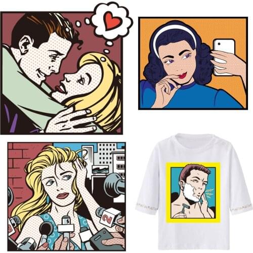 Beauty Girls Patches Thermal Stickers on Clothes Fabric Iron-on Transfers for Clothing Thermoadhesive Patch Diy Ironing Applique