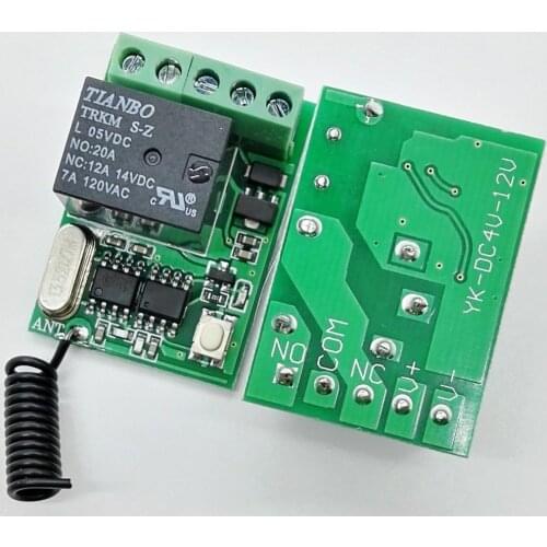 Small RF Relay Contact Remote Switch DC 5V 6V 7.4V 9V 12V 10A Wide Working Voltage Wireless Remote Control Receiver RX 315433.92