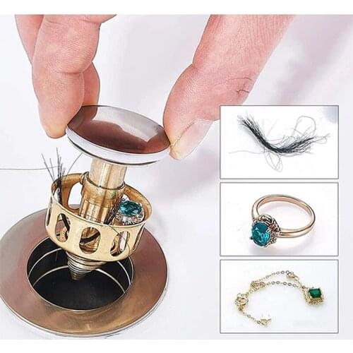 Copper Bouncing Core Filter Cover With Basket Shower Floor Drain Bathroom Plug Trap Hair Catcher Basin Faucet Accessories