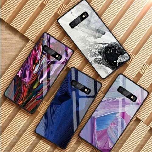 Fashion Abstract Tempered Glass Phone Case For Samsung Galaxy S8 S9 S10 S20 PLUS J6 J8 2018 NOTE 8 9 10 Cover Shell