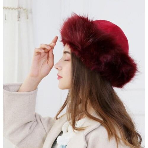 Mongolian Men Women Winter Faux Fur Suede Fluffy Beanie Warm Thick Hat Snow Cap