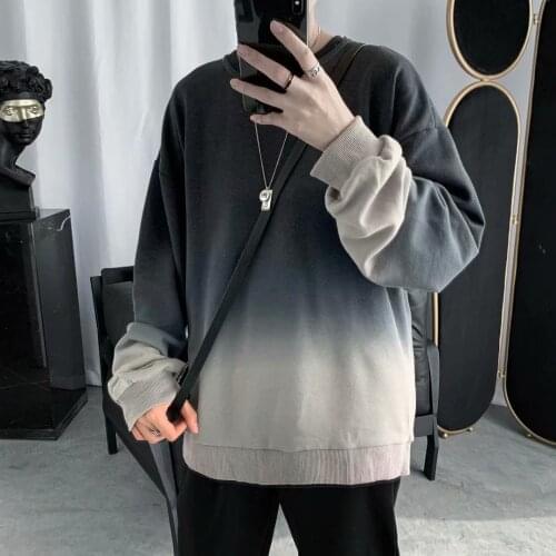 Tie Dyed Men T Shirt Oversized Autumn Long Sleeve O Neck Oversized Korean Style Harajuku Hip Pop Retro Vintage Couple Clothing