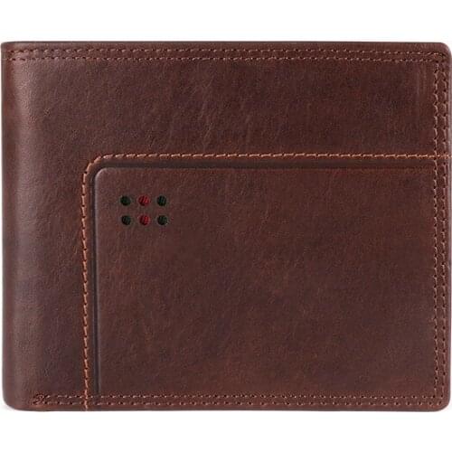 Vintage Cowhide Men Short Wallet Genuine Leather Clutch Fashion Bifold Multi-Card Holder Coin Pocket Casual Male Business Purse