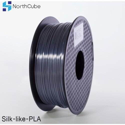 NorthCube 3D Printing Silk PLA Filament 3D Printer Filament 1.75mm 1KG Silk Like Series Silver Grey Color Filament