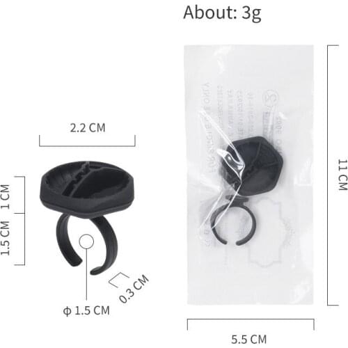 New Soft Black Plastic Nail Art Tattoo Glue Ring Holder Pct 5 Rings Para Pigmentação Tatoo E Maquiagem