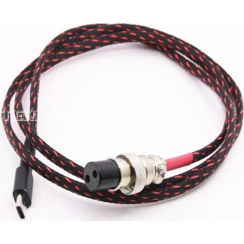 New 1M GX16 2Pin to USB Type-C DC Power supply cable for Linear PSU LPS Hi-Fi DC power cord