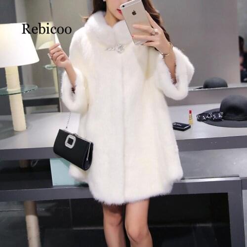 Faux Fur Coat Winter New Long Jacket Women Soft Fake Suede Fur Solid Outerwear For Ladies Female Faux Fur Coats Femme
