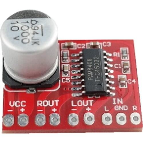 Taidacent 5Pc PAM8406 5W Audio Circuit Class D Headphone Amplifier Board Bone Conduction Speaker 5V Audio Stereo Digital Amp Pcb