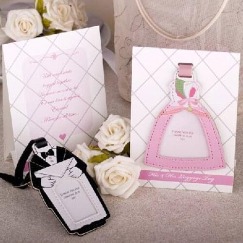 Factory directly sale NEW ARRIVAL Wedding favor Novelty Bride and Groom Luggage Tag 50pairs=100pcs/lot Free shipping