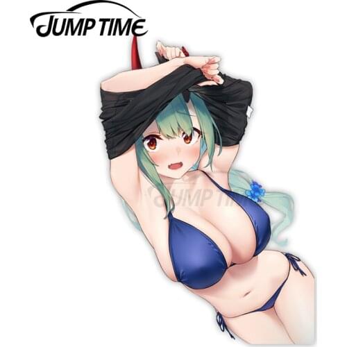 Jump Time 13cm x8.2cm Car Sticker Sexy Anime Bikini Girls Decals Computer Occlusion Scratch Surfboard Waterproof Vinyl Car Decor