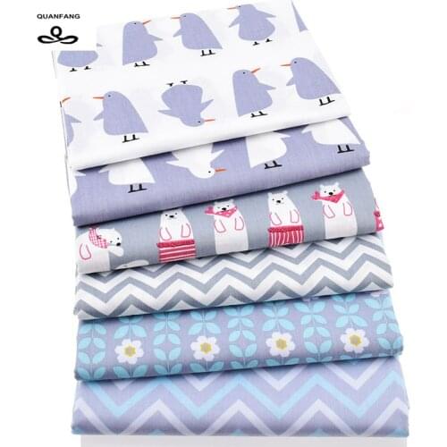 QUANFANG Printed Twill Cotton Fabric For DIY Patchwork ,Quilting Sewing,Tissue Of Baby&Children,Sheet,Pillow Material Half meter