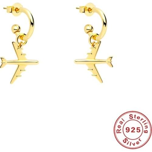 Aide 925 Sterling Silver Airplane Aircraft Pendant Drop Earrings Party Wedding Luxury Jewelry For Women Gift Piercing Pendiente