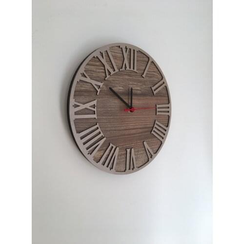 North Designed Booties Silver Roman Decorative Wall Clock 30 Cm