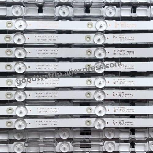 8pcs/lot 4LEDs LED backlight strip for K430WDC1 A3 4708-K43WDC-A3113N01