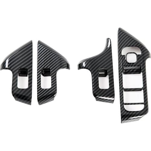 Carbon Fiber Door Armrest Window Lift Switch Control Panel Cover Trim Fit For Mercedes-Benz GLA 2020 2021 Accessories