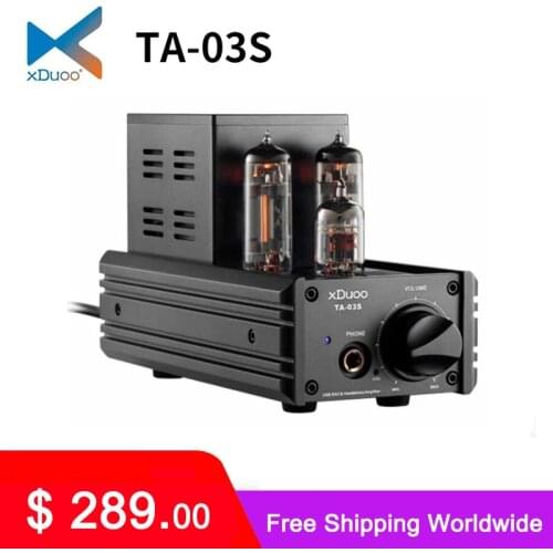 XDUOO TA-03S Headphone Amplifier CS4398*2 XMOS U8 USB DAC 12AU7 6C19 Tube Desktop Headphone Amplifier 32Bit/192KHZ Native DSD128
