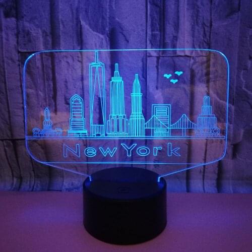 Building Color Touch 3d Night Light 3d Led Stereo Vision Table Lamps For Living RoomAcrylique Usb Desk Lamp