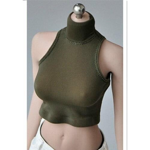 1/6th Army Green Short Trendy Skinny T-shirt Bottoming Vest Model for 12"Tbl Ph