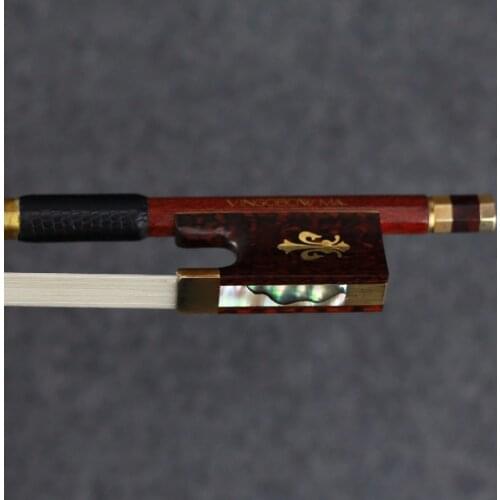 127V 4/4 Size VIOLIN BOW Carbon Fiber Core with Pernambuco Skin Stick Snakewood Frog Natural Horsehair