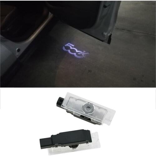 2pcs for PUNTO 500X 500L OEM Car Led Courtesy Door Logo Projector Light Ghost Shadow logo Lights Door LED Welcome Light